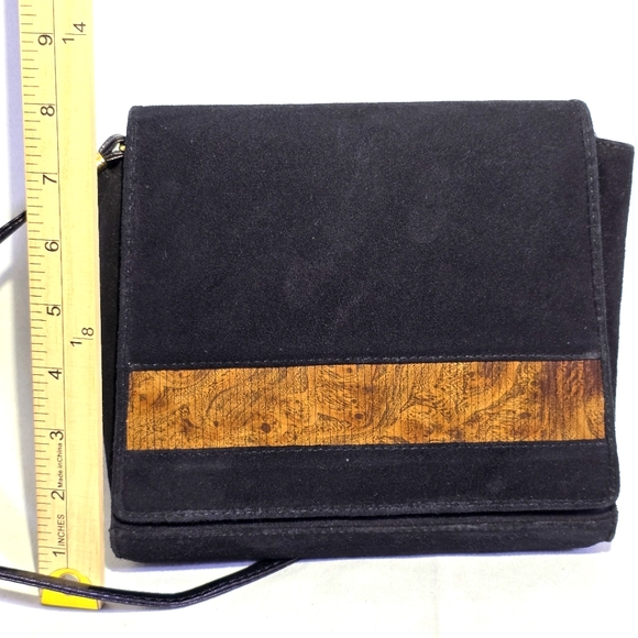 Vintage J.Renee Black and Brown Crossbody Bag - Picture 1 of 12